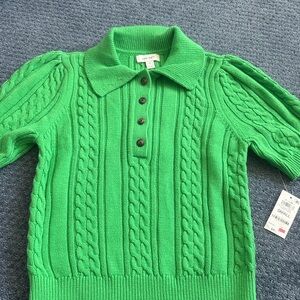 ON TOP Green Cable Knit Sweater